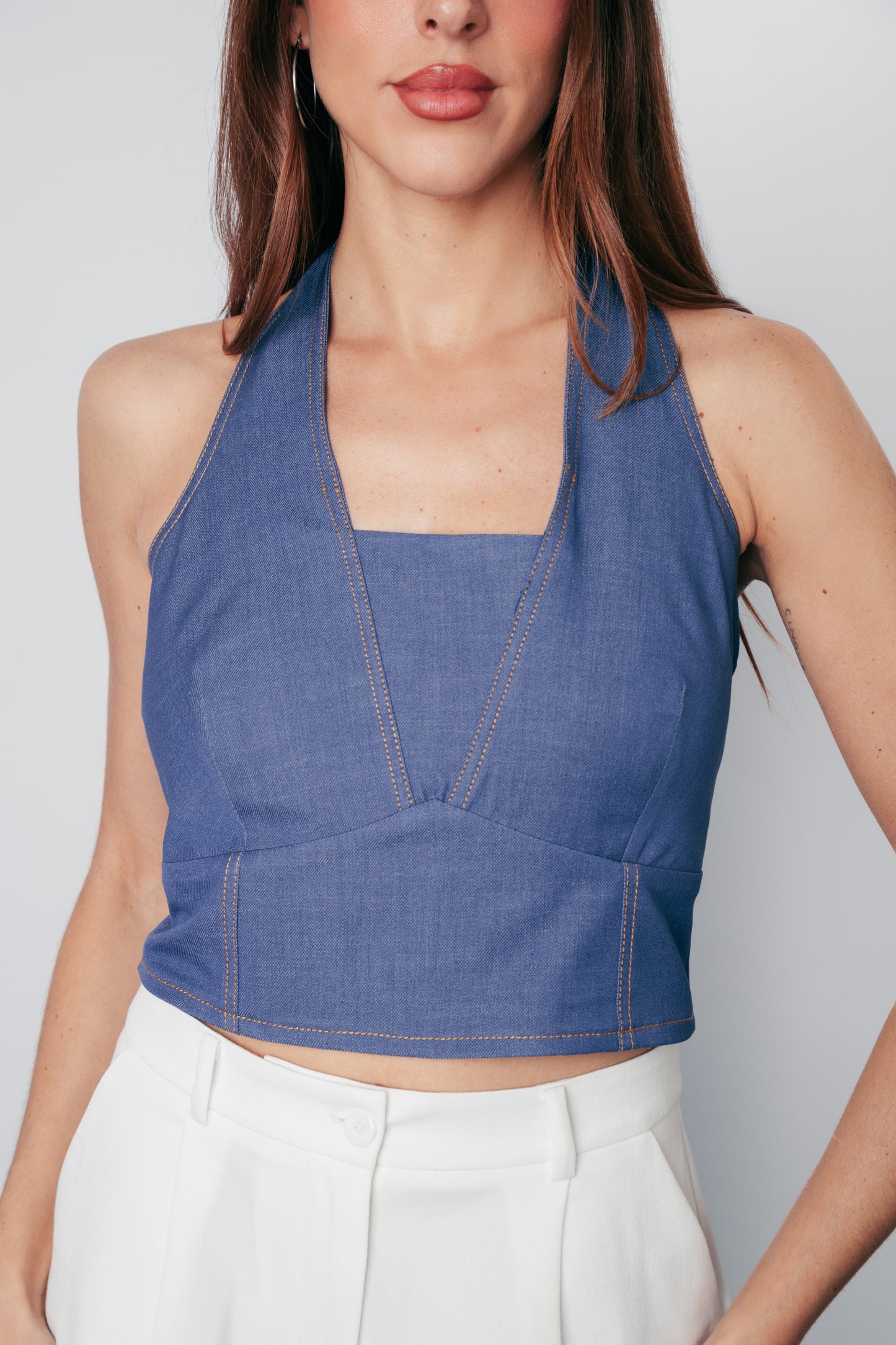 Top crop denim